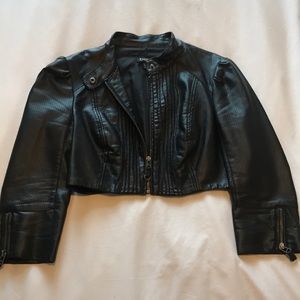 Bebe Faux Leather Crop Jacket